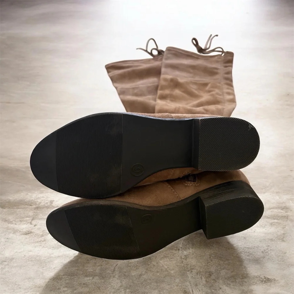 A new day Tan Suede thigh-High Boots - Picture 2 of 2